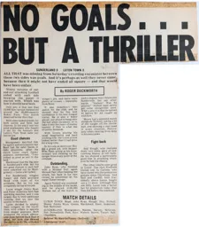 Match Report: Sunderland vs Luton Town FC (27th Feb 1971)