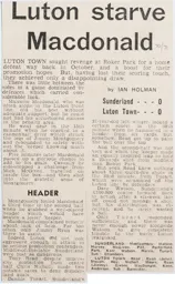 Match Report: Sunderland vs Luton Town FC (27th Feb 1971)