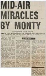 Match Report: Sunderland vs Luton Town FC (27th Feb 1971)