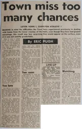 Match Report: Luton Town FC vs Charlton Athletic (6th Mar 1971)