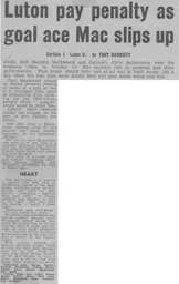 Match Report: Carlisle United vs Luton Town FC (13th Mar 1971)