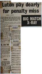 Match Report: Carlisle United vs Luton Town FC (13th Mar 1971)