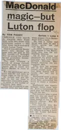 Match Report: Carlisle United vs Luton Town FC (13th Mar 1971)