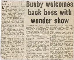 Match Report: Luton Town FC vs Hull City (20th Mar 1971)