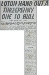 Match Report: Luton Town FC vs Hull City (20th Mar 1971)