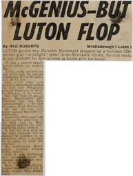 Match Report: Middlesbrough vs Luton Town FC (27th Mar 1971)