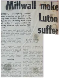 Match Report: Luton Town FC vs Millwall (30th Mar 1971)