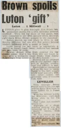Match Report: Luton Town FC vs Millwall (30th Mar 1971)