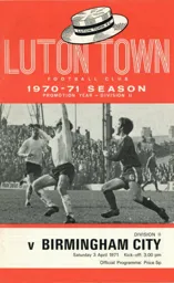 Programme: Luton Town FC vs Birmingham City (3rd Apr 1971)