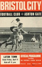 Programme: Bristol City vs Luton Town FC (9th Apr 1971)