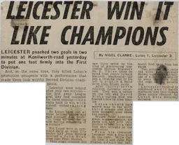 Match Report: Luton Town FC vs Leicester City (12th Apr 1971)