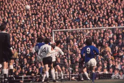 The Luton goal under siege