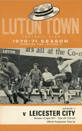 Programme: Luton Town FC vs Leicester City (12th Apr 1971)