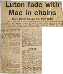 Match Report: Luton Town FC vs Sheffield Wednesday (17th Apr 1971)