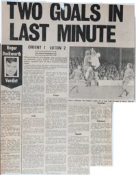Match Report: Orient vs Luton Town FC (24th Apr 1971)