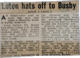 Match Report: Orient vs Luton Town FC (24th Apr 1971)
