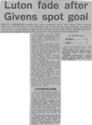 Match Report: Luton Town FC vs Swindon Town (1st May 1971)