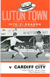 Programme: Luton Town FC vs Cardiff City (4th May 1971)