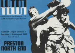 Programme: Luton Town FC vs Preston North End (28th Aug 1971)