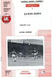 Programme: Orient vs Luton Town FC (4th Sep 1971)