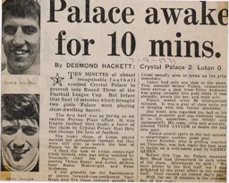Match Report: Crystal Palace vs Luton Town FC (7th Sep 1971)