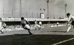 Vic Halom almost scores on his debut