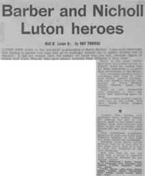 Match Report: Hull City vs Luton Town FC (2nd Oct 1971)