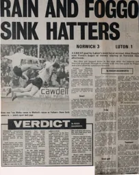 Match Report: Norwich City vs Luton Town FC (16th Oct 1971)