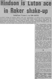 Match Report: Sunderland vs Luton Town FC (30th Oct 1971)