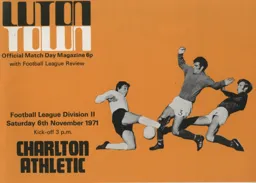 Programme: Luton Town FC vs Charlton Athletic (6th Nov 1971)