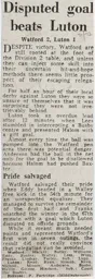 Match Report: Watford vs Luton Town FC (13th Nov 1971)