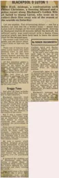 Match Report: Blackpool vs Luton Town FC (20th Nov 1971)