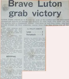 Match Report: Luton Town FC vs Portsmouth (27th Nov 1971)
