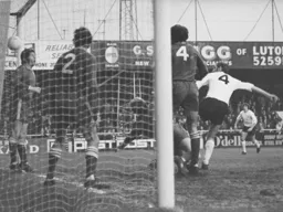 Mike Keen nods in the Town's first goal