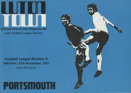 Programme: Luton Town FC vs Portsmouth (27th Nov 1971)