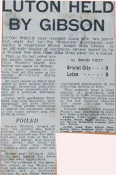 Match Report: Bristol City vs Luton Town FC (4th Dec 1971)