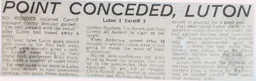 Match Report: Luton Town FC vs Cardiff City (11th Dec 1971)