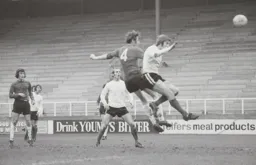 Mike Keen's header goes close