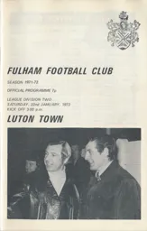Programme: Fulham vs Luton Town FC (22nd Jan 1972)