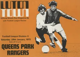 Programme: Luton Town FC vs Queens Park Rangers (29th Jan 1972)