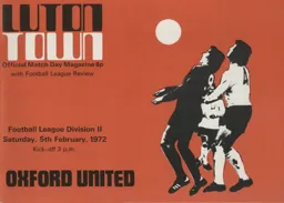 Programme: Luton Town FC vs Oxford United (5th Feb 1972)