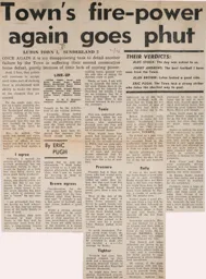 Match Report: Luton Town FC vs Sunderland (19th Feb 1972)