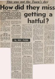 Match Report: Luton Town FC vs Watford (4th Mar 1972)