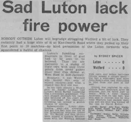 Match Report: Luton Town FC vs Watford (4th Mar 1972)
