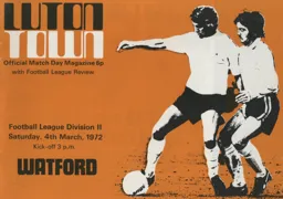 Programme: Luton Town FC vs Watford (4th Mar 1972)