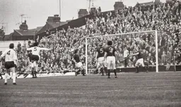 Alan Garne on his debutr debut; he heads just over the Burnley bar