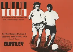 Programme: Luton Town FC vs Burnley (18th Mar 1972)