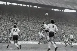 Alan Slough challenges in midfield