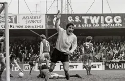 - Vic Halom ecstatic after scoring his second goal