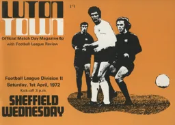 Programme: Luton Town FC vs Sheffield Wednesday (1st Apr 1972)